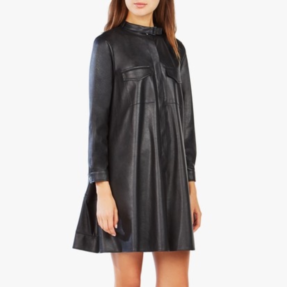 BCBGMAXAZRIA Dress- Emilee Faux Leather